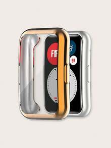 1pc Solid Color Casual Electroplated Soft TPU Full Edge Scratch-Resistant Protective Case Compatible With Huawei Watch Fit - Watch Fit - View 18