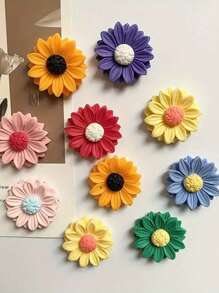 2pcs Sunflower Resin Magnets For Fridge, Kitchen, Office Whiteboard, Home Decor