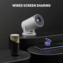 Smart And Convenient Projector, 4K HD Projection,Video Player, Professional Version Projector, Suitable For Travel, Camping, Conference, Home Theater And Office, Projector Screen Mirroring Connect Phones,Small And Lightweight, Easy To Carry, 180° Rotation, Rotatable Bracket, Picture Correction, Picture Quality HD, With Audio. Compatible With TV, Computers, And Tablets - 美規A型插(110-127V) - 查看 7