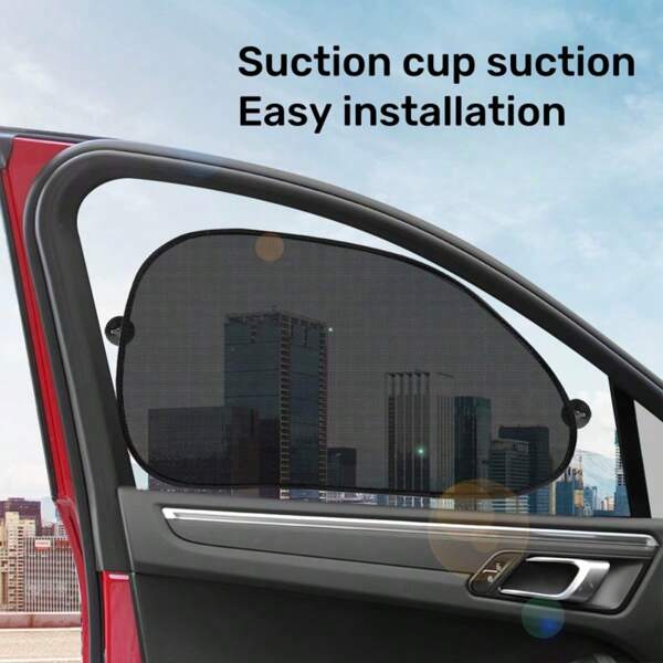 Set de 5 parasoles de coche, cortinas de malla para ventanas de coche, diseño con ventosa, anti-UV y aislamiento térmico