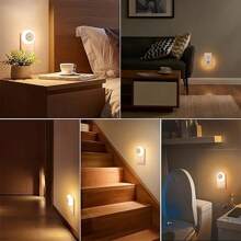 1pc Led Night Light With Dusk-To-Dawn Sensor, Energy Saving, Suitable For Bathroom, Bedroom, Kitchen, Hallway