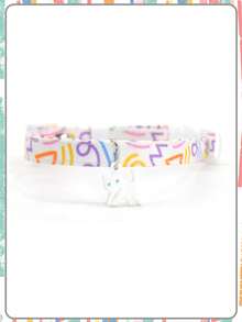 可调节涂鸦宠物项圈，涤纶材质，带装饰吊坠，适合猫狗户外及日常佩戴 - 彩色 - 查看 11