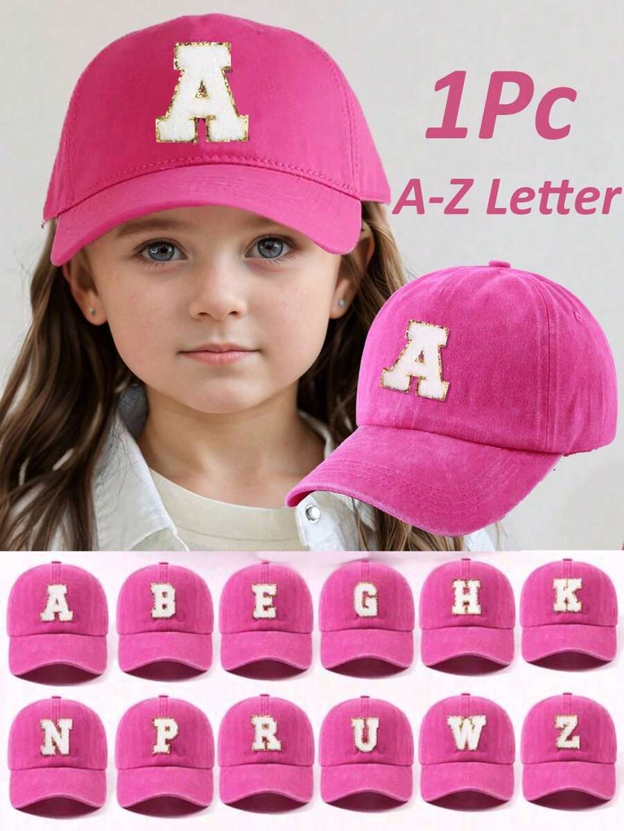 1 st. Kinderen' 26 Letters Baseball Cap Truck Driver Hat, Modieuze Casual Cap Voor Meisjes Terug Naar School Dagelijkse Kleding