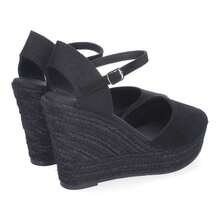shoes&blues.es Sandalo con zeppa in iuta da donna, comodo ed elegante, design moderno e chiusura regolabile con fibbia alla caviglia, ideale per la primavera-estate. - nero - Visualizzare 6