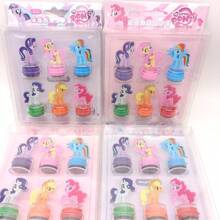 MY LITTLE PONY Student Creative My Little Pony 6-In-One Stamp Cartoon Cute Round Acrylic Stamp Children's Prize, Back To School, School Supplies