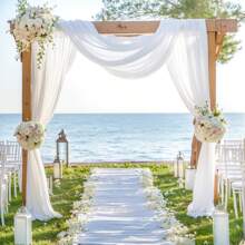 1 Piece Of Pure White Wedding Scene Decoration Gauze, White Wedding Background Decoration 30x236inch Wedding Gauze Decoration, Suitable For Wedding Decoration And Photo Booth Photography Decoration