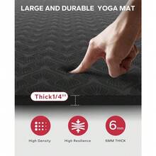 HAPBEAR Large Yoga Mat For Women- 198cm*137cm / 183cm*116cm*6mm,TPE Non-Slip, Durable, -, Extra Large Thick Wide Exercise Mat For Pilates, Gym, Workout, Home,Fitness, (Barefoot Exercise) - Black-198cm*137cm*6mm - View 4