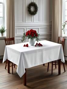 1 bucată față de masă din poliester, rezistentă la șifonare, lavabilă, potrivită pentru masă, nuntă, petrecere, banchet și camping