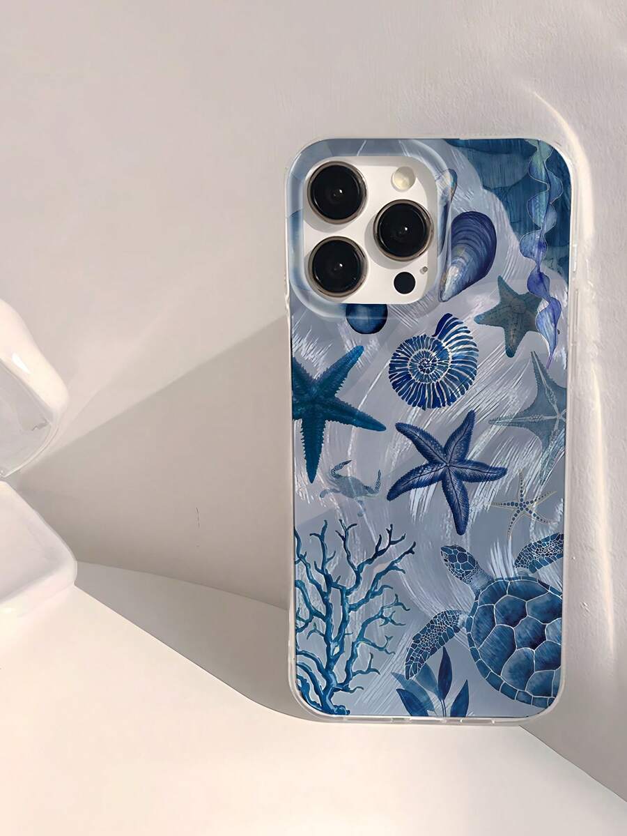 Ốp điện thoại mùa hè Bãi biển mùa hè 1 chiếc Ốp điện thoại mềm chống trượt, chống nước, chống rơi, họa tiết sinh vật dưới nước dễ thương, tương thích với điện thoại - Nhiều màu - Xem 1