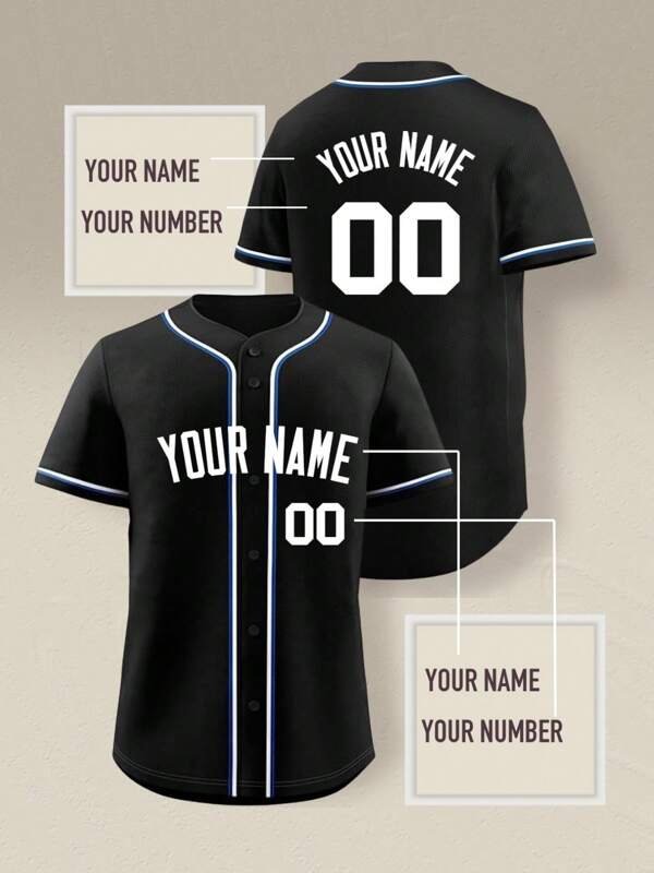 Custom Men's Baseball Jersey - Personalized Team Name & Number Youth Sports Tops | Durable Athletic Shirt With Custom Printing For Teams & Fans | Streetwear Style,Stylish,Fashion,Hipster,Casual,Minimal Chic,Personalized,Customized,Custom,Unique,Guy Costumes,Capsule Wardrobe,Men Basic/Street Style,Ideal Gifts For Him,Boyfriend,Family,Friends,For Birthdays,For Vacation/Holiday,For School/Competition,For Sports/Climbing