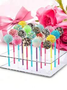 1pc 15/20-Holes Lollipop Holder With Clear Acrylic Display Stand, Candy Shelf For Wedding Party Birthday Cake Pop Dessert Display Wedding Decor Wedding Party Supplies Wedding Decorations Wedding Accessories Wedding Cake Stand