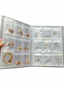 1pc Jewelry Storage Organizer Bag, Anti-Oxidation Jewelry Photo Album Sealed Bag, Sold Separately (Does Not Include Small Sealed Bag And Jewelry), Desk Drawer Type Storage Box, Transparent Necklace Bracelet Ring Jewelry Pouch Holder Summer Storage Organizer Gift Back To School