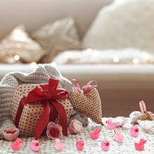 50pcs Mini Resin Pink Duck Figurines, Small Duckling Decorative Ornaments Toys, Suitable For Valentine's Day Gifts, Decoration, Toy Houses, Landscaping DIY Crafts & Pranks