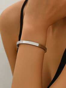 1pc Fashionable Stainless Steel Bracelet, Suitable For Daily Wear - Black - View 3