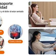 Cojín Elevador de Asiento de Coche para Adultos, 10 cm Cojín Elevador para Asiento de Auto de Espuma Viscoelástica, Adecuado para Cojines de Asiento de Coche y Cojines de Oficina - Negro - Ver 9