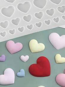 1/2/5pcs Set Heart-Shaped Silicone Mold, DIY Chocolate, Fondant, Cake Decoration Baking Mold