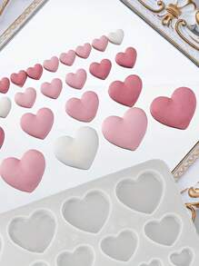 1/2/5pcs Set Heart-Shaped Silicone Mold, DIY Chocolate, Fondant, Cake Decoration Baking Mold