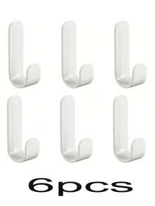 24/12/6件粘钩、衣帽钩、粘性衣架、墙钩、无需钻孔挂钩，适用于悬挂包袋、毛巾、丝瓜络、钥匙、帽子、厨房、浴室