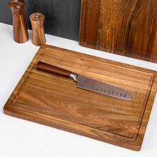 1 pièce Set de planche à découper en bois d''acacia, comprenant une planche de transport, une planche de décongélation de viande, une planche à légumes, une planche de service, une planche à steak, une planche de poulet, une planche de pommes de terre et une planche de maïs