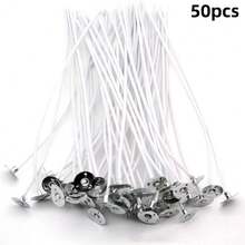 50 CÁI/100 CÁI 2.6-20cm Bấc nến Lõi sáp không khói dùng để làm nến DIY Bấc nến đã phủ sáp sẵn Vật dụng cho tiệc - trắng - Xem 14