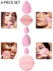 30pcs Multi-Purpose Makeup Sponge Set, Blending Foundation Beauty Sponge, Includes: 10pcs Liquid Makeup Sponges + 10pcs Mini Liquid Makeup Sponges + 5pcs Air Cushion Puffs For Face Makeup + 5pcs Round Puffs For Face Concealer