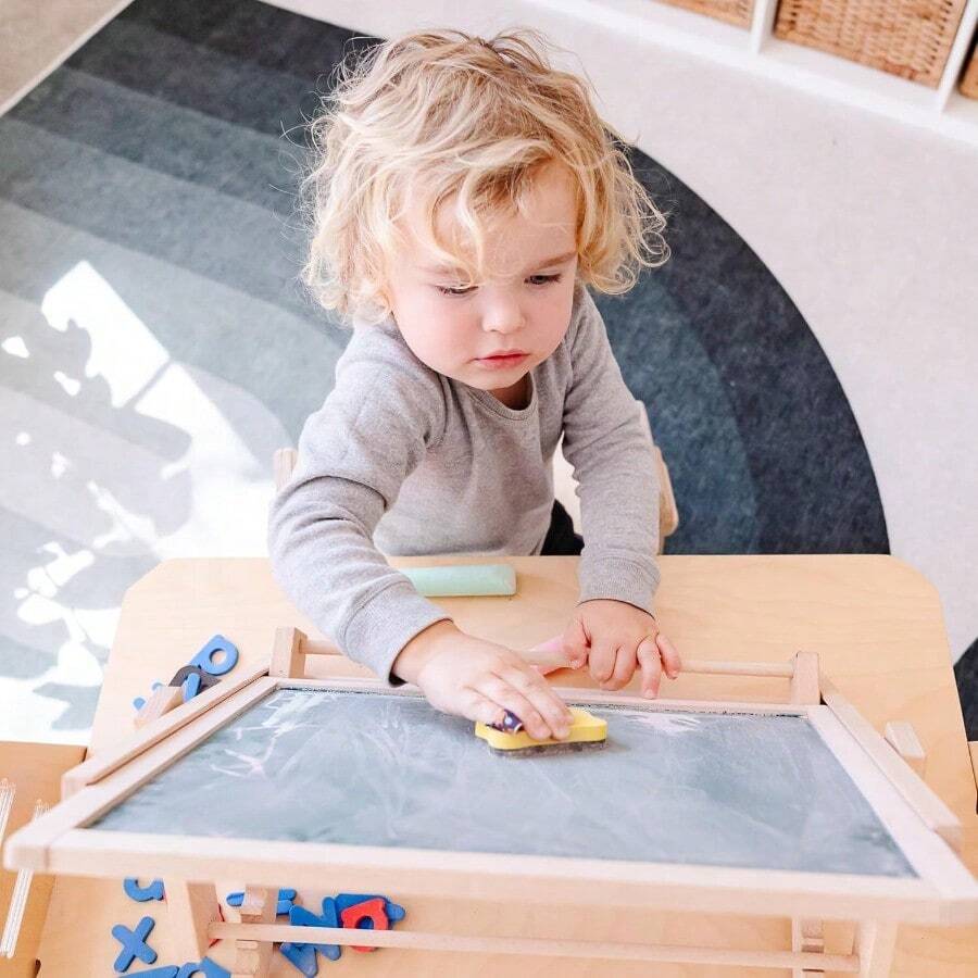 Table Top Easel For Kids, Magnetic Whiteboard & Chalkboard For Toddlers - default - View 1