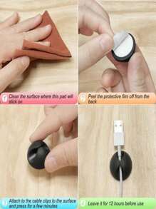 3 pièces Organisateur de câbles de bureau (1 de chaque couleur) Dispositif de fixation de câble de données, support de rangement de câble de données de téléphone portable minimaliste, attache-câble de recharge réutilisable