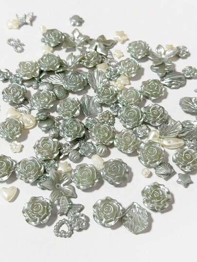 Nowy Jednolity Kolor Jasnoszary Niebieski Trójwymiarowy Kwiat Nieba Gwiazda Mieszany Otwór Projekt, DIY Samodzielnie Wykonany Kremowy Stojak Na Żel, Dekoracyjne Rekwizyty Do Strzelania Idol, Dekoracyjny Wisiorek Z Otworami, Kremowy Żel Materiały Wokół, Wysokiej Jakości, Wykwintny, Błyszczący Samodzielnie Wykonany Kremowy Żel Etui Na Telefon, Różne Style Antycznych Lodówek Gumowe Spinki Do Włosów, Akcesoria Żywiczne Do Biżuterii