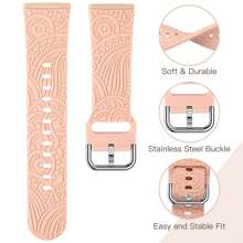 Banda compatible con Fitbit Versa 4/Versa 3/Sense 2/Sense. Correa de reemplazo suave con patrón floral lindo y elegante grabado para Versa, Sense/Sense 2/Versa 4/3 Smartwatch