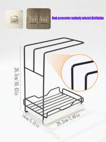 Iron Art Kitchen Utensil Organizer, Rag Drip Rack, Cleaning Supplies Storage Shelf, Wall-Mounted Kitchen/Bathroom Storage Rack, Kitchen Storage Utensils, Room Decoration, Suitable For Kitchen, Restaurant, Party, Camping, Gathering, Gift For Friends, Family Gift
