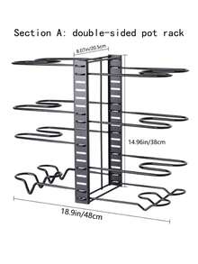 1 件可调节现代简约黑色金属厨房台面储物架，适用于砧板、盖子、锅碗瓢盆等多种厨具。型号 A 为双面，型号 B 为单面。 - 彩色 - 查看 2