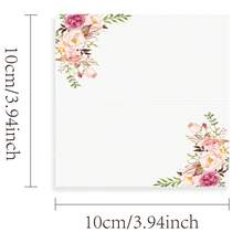 10/20/50pcs Pink Peony Tent Cards, Floral Table Seating Place Cards, Buffet Food Labels, Name Guide Cards, Folding Number Seat Assignment Tags, Suitable For Baby Shower, Wedding, Party, Banquet - Multicolor - View 4
