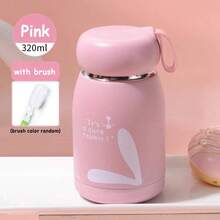 Bình nước cách nhiệt chân không màu hồng dễ thương 320ml, tặng kèm chổi vệ sinh, cốc giữ nhiệt bằng thép không gỉ di động cho bé gái/trẻ em, bình nước tái sử dụng dùng tại nhà/văn phòng/trường học, quà tặng ngày lễ/giáng sinh/sinh nhật/lễ tạ ơn/năm mới khi trở lại trường - Hồng - Xem 13