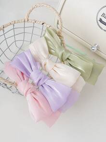 1 buah/2 buah/5 buah Hiasan Pita Jala Warna Polos, Aksesori Gaya Putri Elegan untuk Wanita, Mempercantik Wajah, Cocok untuk Pesta, Pakaian Kasual - MultiWarna - View 5