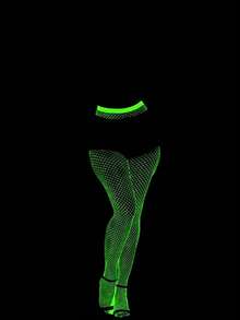 جوارب مضيئة في الظلام، جوارب رقص، جوارب شبكية مثيرة مضيئة في الظلام، جوارب للأدوار الحفلات النيونية ذات الخصر العالي والفتحات، جوارب وجوارب نسائية، مناسبة كهدية لصديقة (المنتج نفسه لا يضيء، يحتاج إلى التعرض للضوء لمدة نصف ساعة) - متعدد الألوان - مشاهدة 9