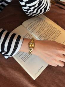 1 Reloj de mujer de alta gama, de estilo francés, sencillo y elegante, personalizado, con incrustaciones exquisitas de rhinestone, de corte elegante y retro, ligero y lujoso, versátil, resistente al agua, de cuarzo, adecuado para uso diario, de fiesta, vacaciones y como regalo de cumpleaños u ocasiones especiales.