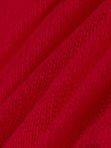 两件套性感镂空针织泳衣罩衫，女士喇叭袖系腰上衣和长裙套装，适合夜店和海滩，夏季 - 紅色 - 查看 10