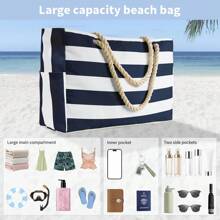 Women's Beach Tote Bag, Large Waterproof Zipper Beach Bag Sandproof Pool Bags (Random Pattern)