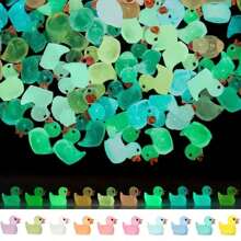 20/30/50/100pcs Mini Bright Resin Ducks, Colorful Glowing Small Duck Statues For Garden Decoration, Miniature Landscape Garden, Dollhouse Ornaments Garden Sculpture Landscape Decorations ,Mighty Ducks,Toys Adult,Tiny,Small Animal,