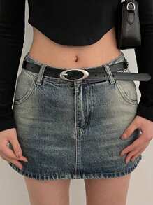 1pc Small Niche Belt For Women, Paired With Jeans And Belt Decoration, High-End Black For Men