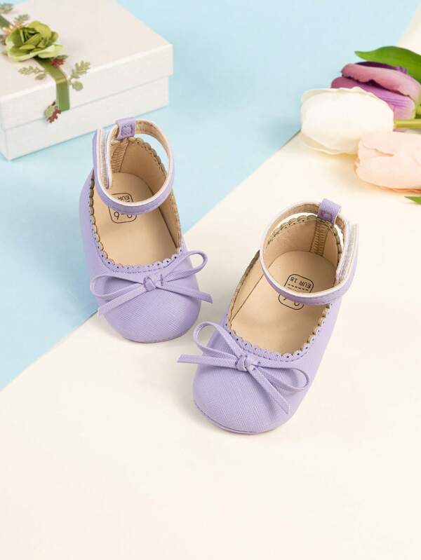 Cute Bow Decor Candy Color Princess Shoes, Baby Toddler Walking Shoes