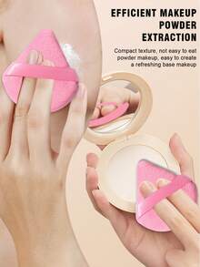 15pcs Triangle Flocked Makeup Sponge With PVC Bag, Soft & Fluffy Texture, Suitable For Face & Body Powder Puff, Makeup Beauty Tool Set - Multicolor - View 4