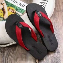 Red Men's Flip Flops, Thong Style, Non-Slip Soft EVA Sole, Fashion Outdoor Wear, Summer Beach Sandals - Red - View 4
