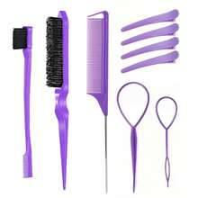 ikt 10 件套发蜡棒套装，头发顺滑蜡棒，散落发蜡棒，发胶棒，不油腻造型发膏，适用于散落头发和边缘控制卷曲头发配套套装梳子五件套。