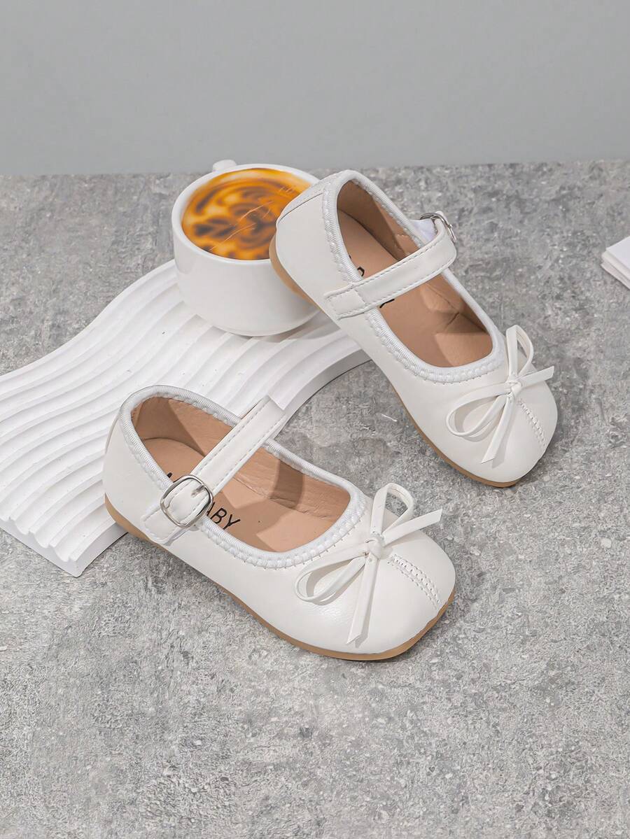Girls Princess Shoes, Cute Soft-Sole Bowknot Design, Fashion Princess Shoes For Toddler/Little Girls, Spring/Autumn - White - View 1