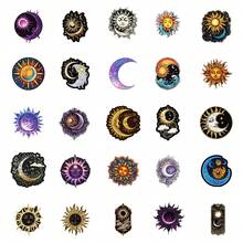 Bộ 50 miếng dán phong cách retro, bao gồm hình mặt trời, mặt trăng, bầu trời sao, hình kỳ lạ, hình độc đáo, hình thiên văn, hình Gothic, thích hợp dán lên laptop, ván trượt, sổ tay, điện thoại, cốc, đàn guitar, hành lý, máy tính, tủ lạnh, bàn, đồ dùng học tập và trang trí nhà trường. - Nhiều màu - Xem 6