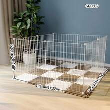 适合小型和中型犬的兔子围栏，室内宠物围栏 DIY，黑色铁丝隔离门，带门的防护栏杆，适用于豚鼠 - 彩色 - 查看 1