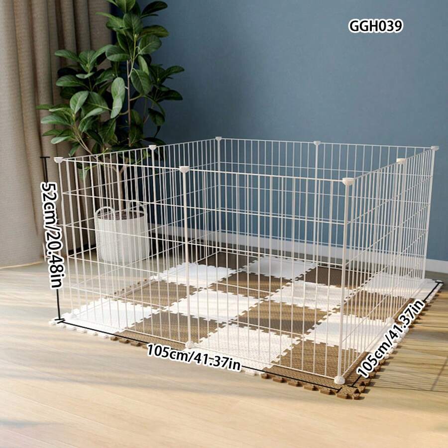 适合小型和中型犬的兔子围栏,室内宠物围栏 DIY,黑色铁丝隔离门,带门的防护栏杆,适用于豚鼠 - 彩色 - 查看 1