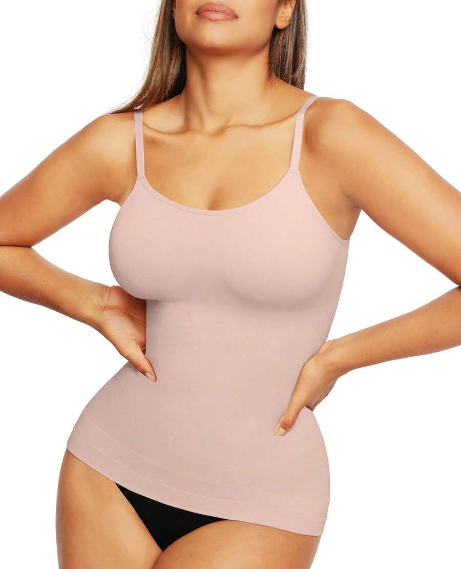 FeelinGirl Camisole For Women Tummy Control Cami Shaper Summer Seamless Compression Tank Top Shapewear For Women - 米色 - 查看 1