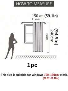 1pc Mint Green Blackout Curtain For Bedroom, Work & Study
